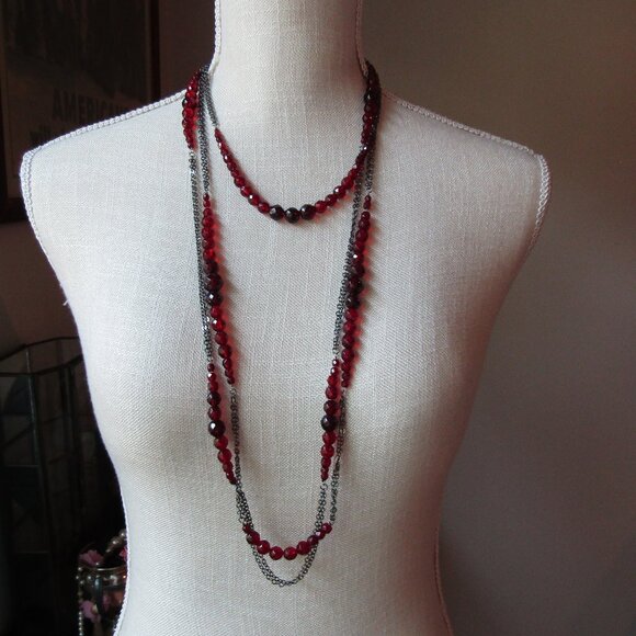 White House Black Market Multichain Bead Necklace - Picture 1 of 5